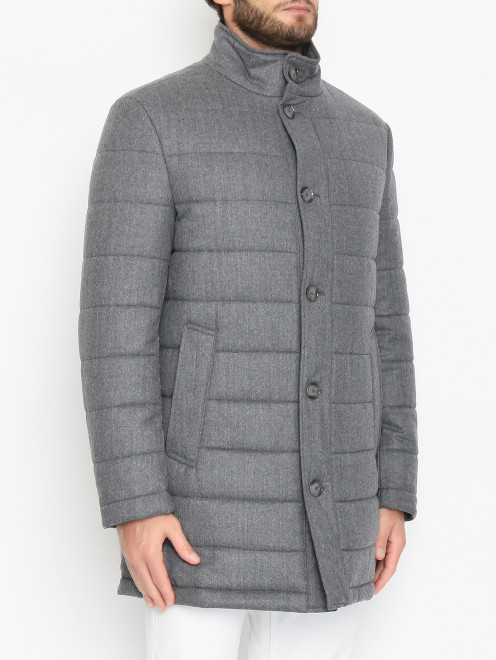 Куртка из шерсти на пуговицах с карманами Boss - МодельВерхНиз