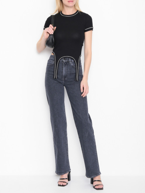 Однотонные джинсы из хлопка 3x1 - МодельОбщийВид
