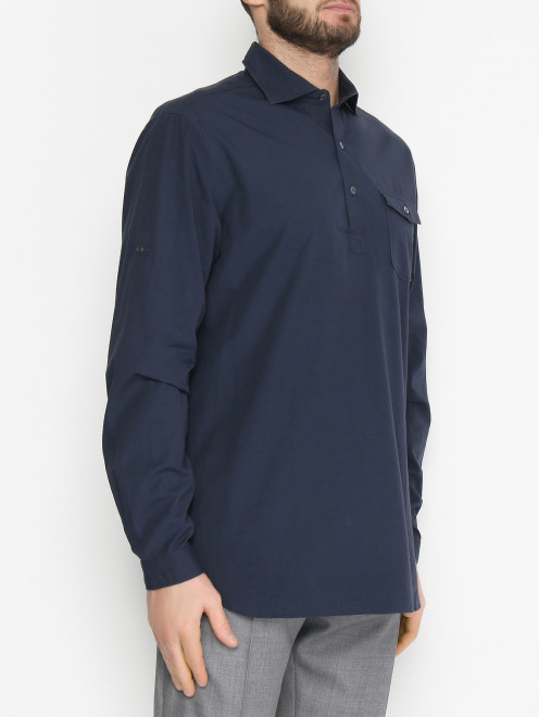 Рубашка из хлопка с накладным карманом LARDINI - МодельВерхНиз