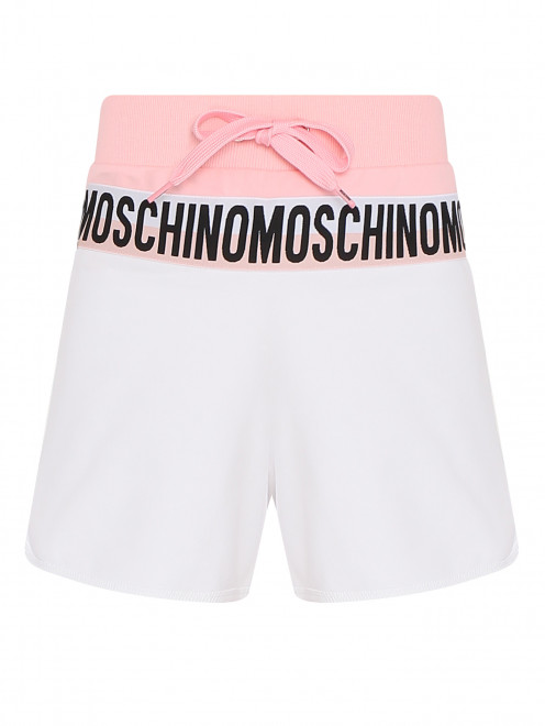 Шорты из хлопка с контрастным узором Moschino Underwear - Общий вид