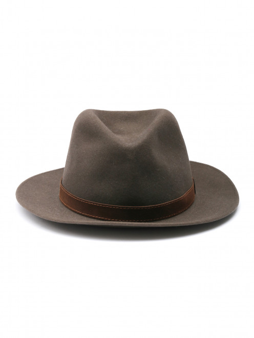 Шляпа из шерсти с отделкой из кожи Borsalino - Обтравка1