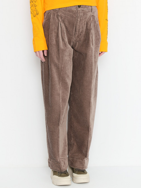 Вельветовые брюки с карманами Ganni - МодельВерхНиз