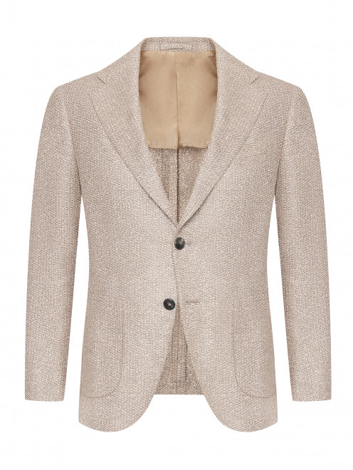 Однобортный пиджак из шерсти и шелка LARDINI - Общий вид