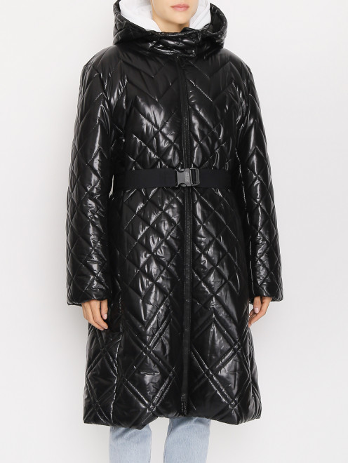 Стеганое пальто на молнии с капюшоном Alberta Ferretti - МодельВерхНиз