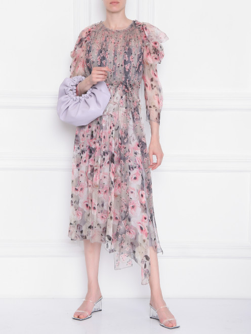 Платье из шелка с цветочным узором Alberta Ferretti - МодельОбщийВид