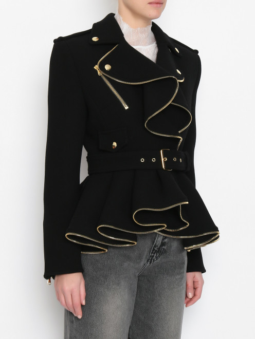 Куртка из шерсти с баской Moschino - МодельВерхНиз