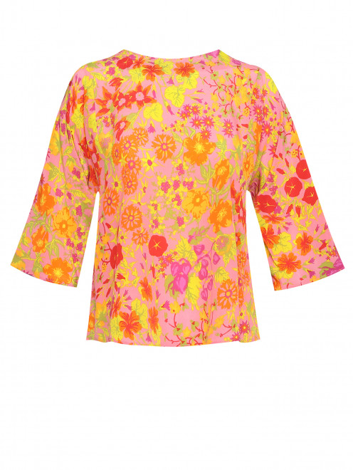 Блузка из шелка в цветочный принт Weekend Max Mara - Общий вид