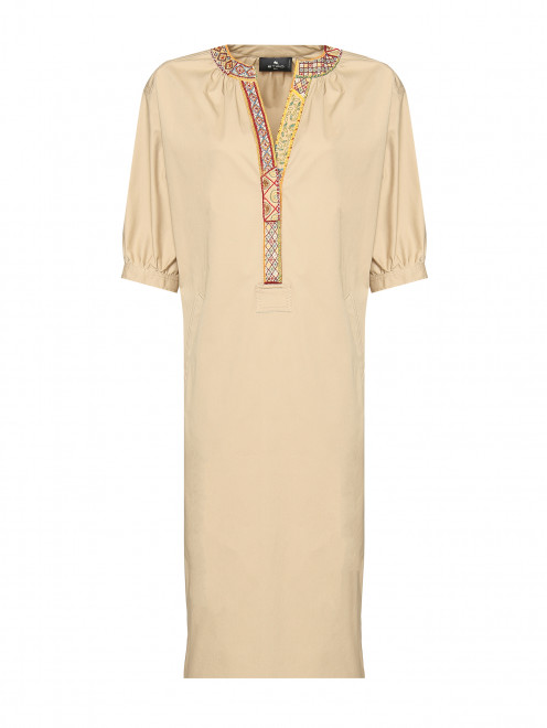 Платье из хлопка, декорированное бисером Etro - Общий вид
