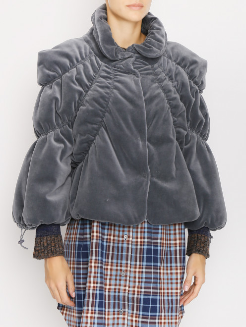 Стеганая куртка из бархата Alberta Ferretti - МодельВерхНиз