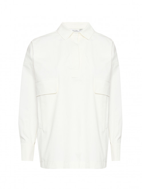 Рубашка из хлопка с карманами свободного кроя Max Mara - Общий вид