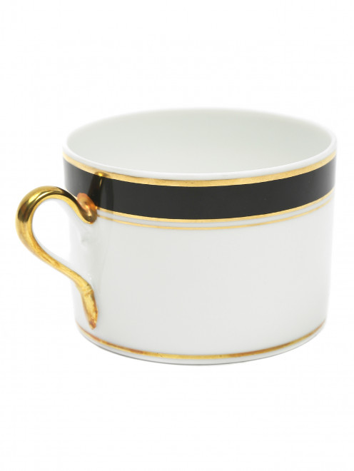 Чайная чашка с широкой черной окантовкой и золотой каймой Ginori 1735 - Обтравка1