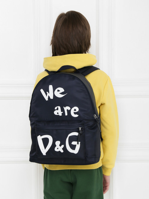 Рюкзак с фактурным принтом Dolce & Gabbana - МодельВерхНиз
