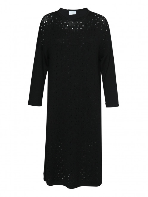 Платье из шерсти прямого кроя с подкладкой Marina Rinaldi - Общий вид