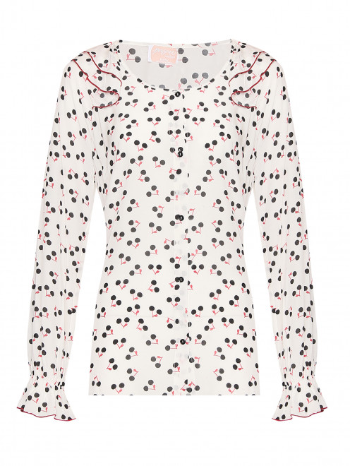 Блуза из вискозы с узором Persona by Marina Rinaldi - Общий вид