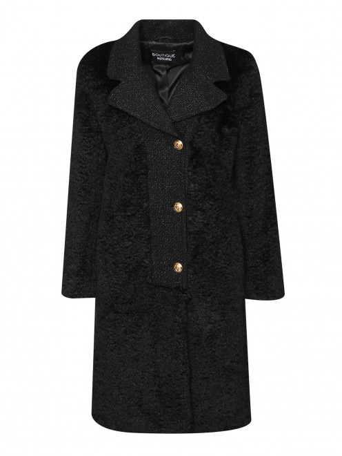 Комбинированное пальто с декоративными пуговицами Moschino Boutique - Общий вид
