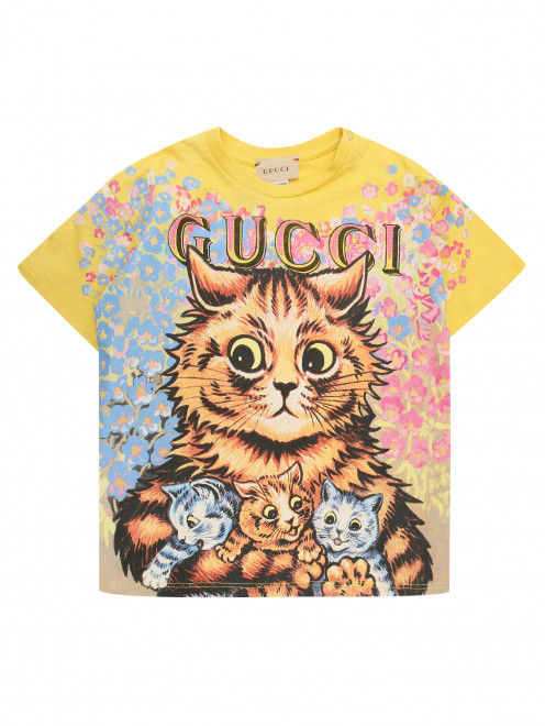 Хлопковая футболка с принтом Gucci - Общий вид