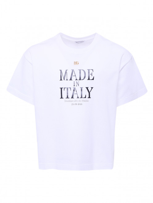 Хлопковая футболка с принтом Dolce & Gabbana - Общий вид