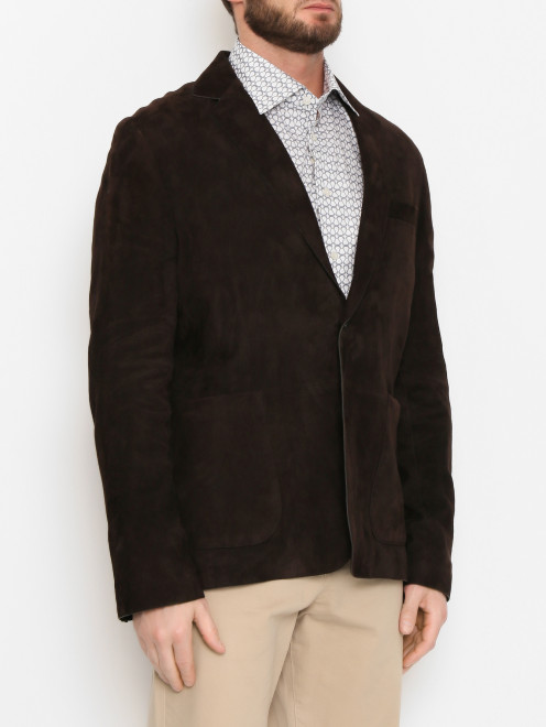 Пиджак из кожи с накладными карманами Paul Smith - МодельВерхНиз