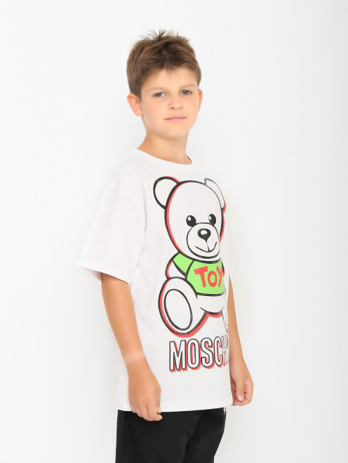 Объемная футболка с принтом Moschino - МодельВерхНиз