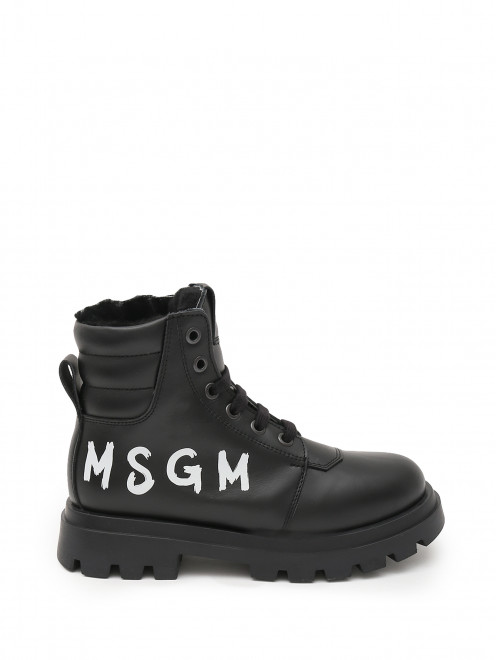 Кожаные утепленные ботинки MSGM - Обтравка1
