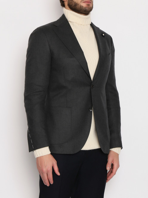 Пиджак из шерсти и кашемира с накладными карманами LARDINI - МодельВерхНиз