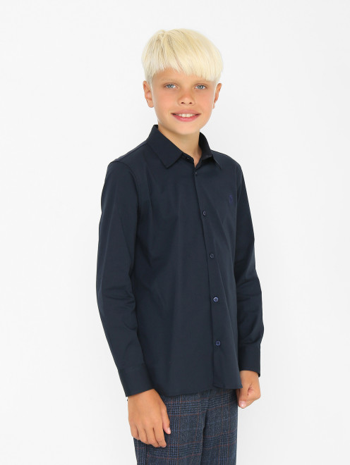 Хлопковая однотонная рубашка Aletta Couture - МодельВерхНиз