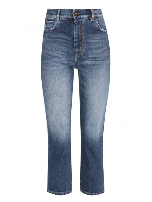 Укороченные джинсы из хлопка с высокой посадкой Weekend Max Mara - Общий вид
