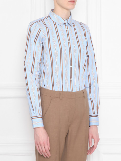 Рубашка из хлопка с узором полоска Brooks Brothers - МодельВерхНиз