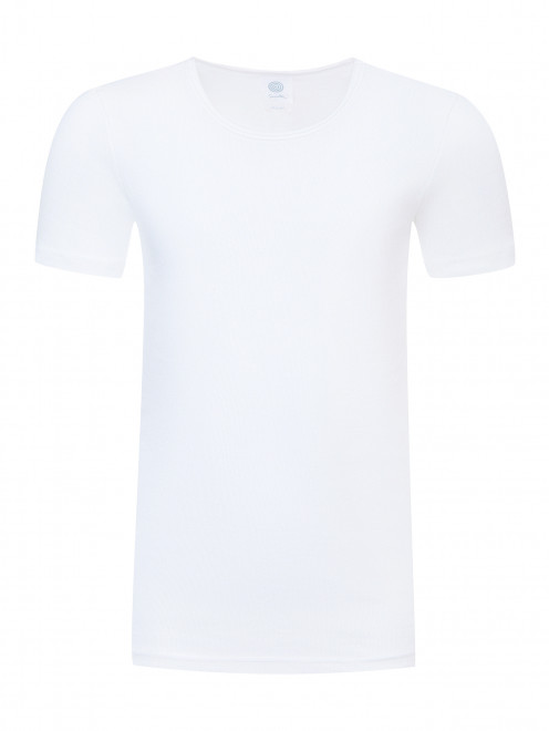 Хлопковая однотонная футболка Sanetta - Общий вид