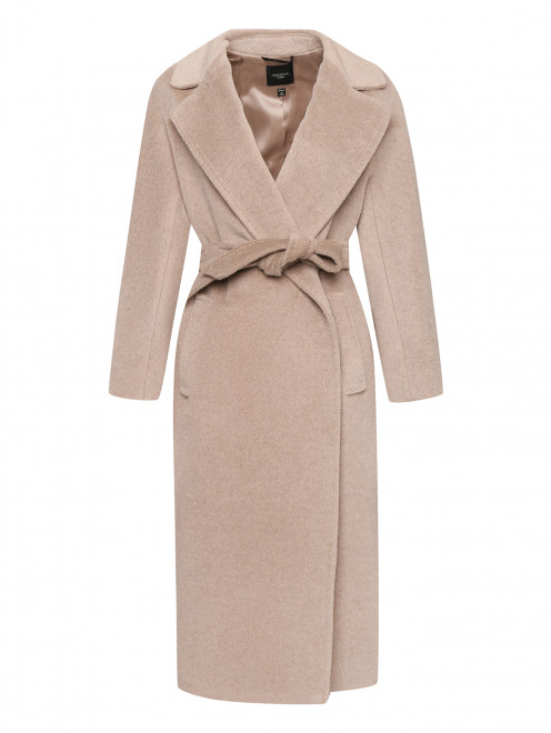Пальто из смешанной шерсти с карманами и поясом Weekend Max Mara - Общий вид