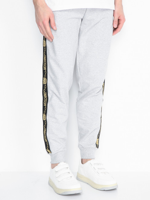 Трикотажные брюки из хлопка на резинке Moschino Underwear - МодельВерхНиз