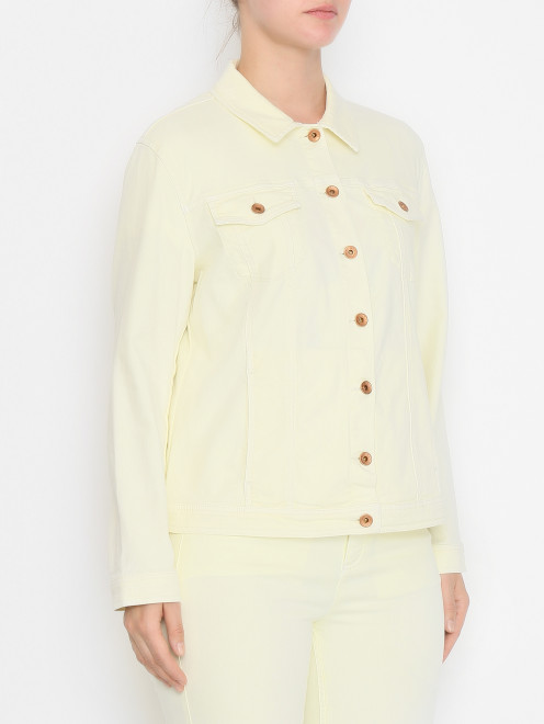 Джинсовая куртка из хлопка с карманами Marina Rinaldi - МодельВерхНиз
