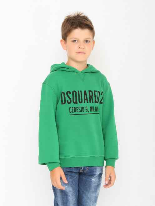 Хлопковая толстовка с капюшоном Dsquared2 - МодельВерхНиз