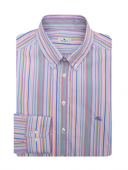 Рубашка из хлопка с узором полоска Etro - Общий вид