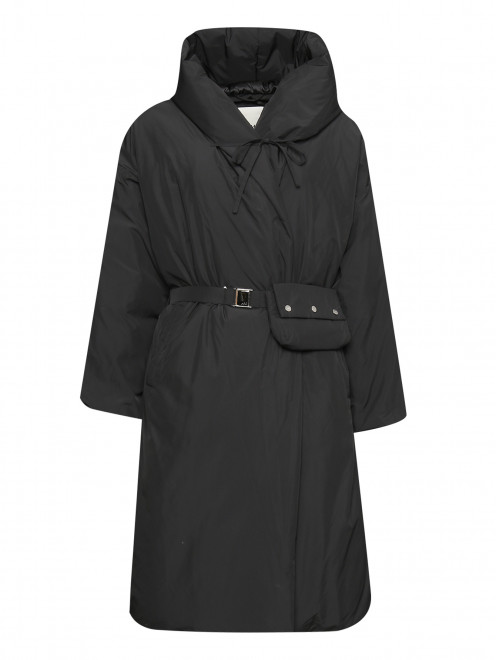 Пуховое пальто с капюшоном и поясом Add - Общий вид