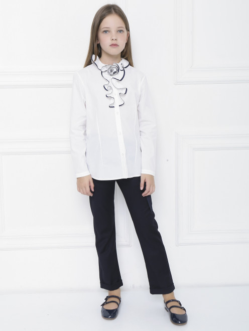 Блуза хлопковая с жабо Aletta Couture - МодельОбщийВид