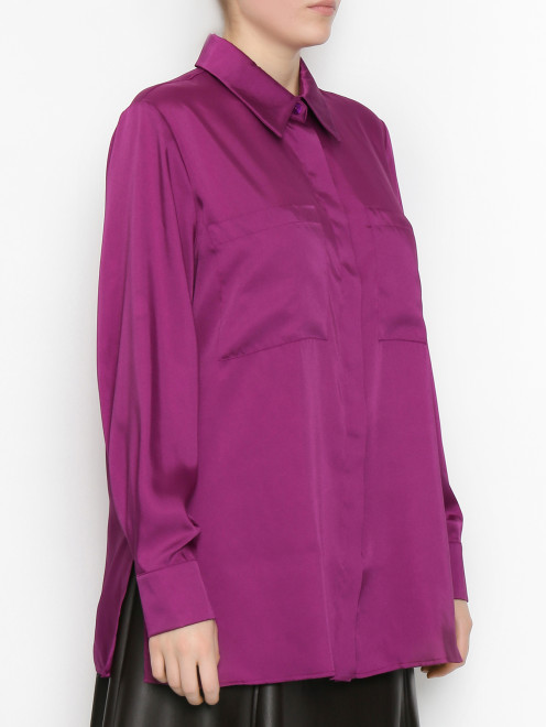 Однотонная блуза с накладными карманами Marina Rinaldi - МодельВерхНиз