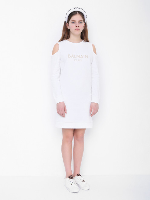 Платье с металлическим декором Balmain - МодельВерхНиз