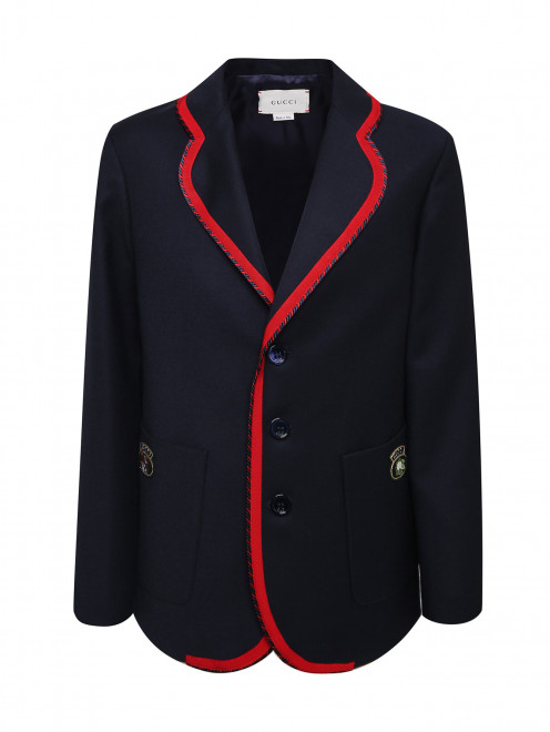 Пиджак из шерсти с аппликацией Gucci - Общий вид