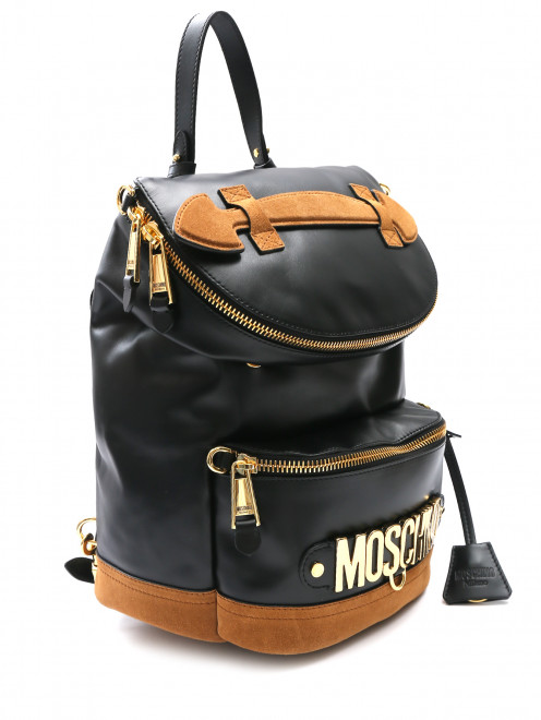 Комбинированный рюкзак с золотой фурнитурой Moschino - Обтравка1