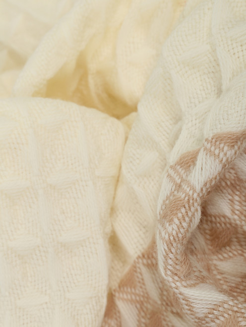 Плед из фактурной шерстяной ткани с орнаментом и бахромой 180 x 140 Agnona - Обтравка1